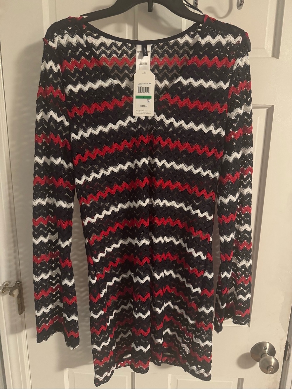 Women's Nautica Hello Sailor Tunic Swimdress Beach/Pool Cover Up Size Large NWT